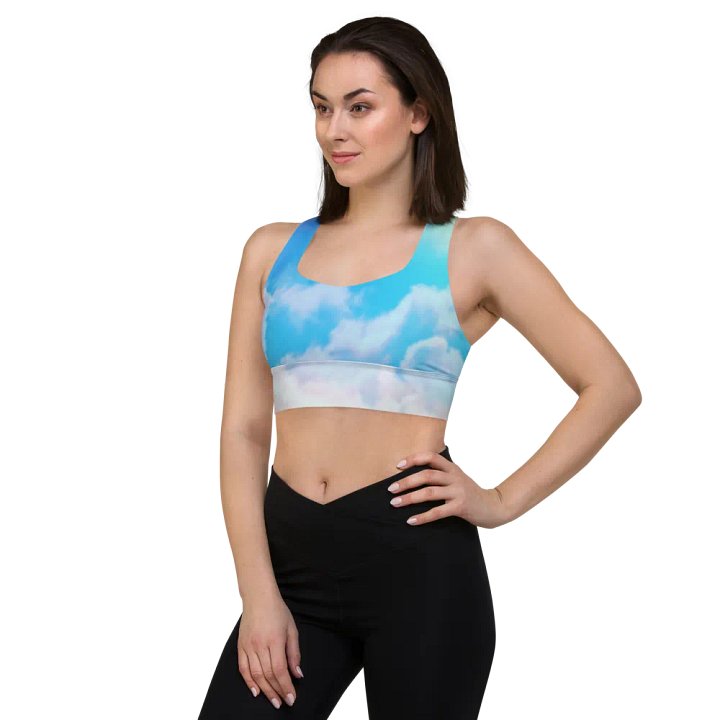 Blur cloud rainbow Design Longline Sports Bra - v6 product image (1)
