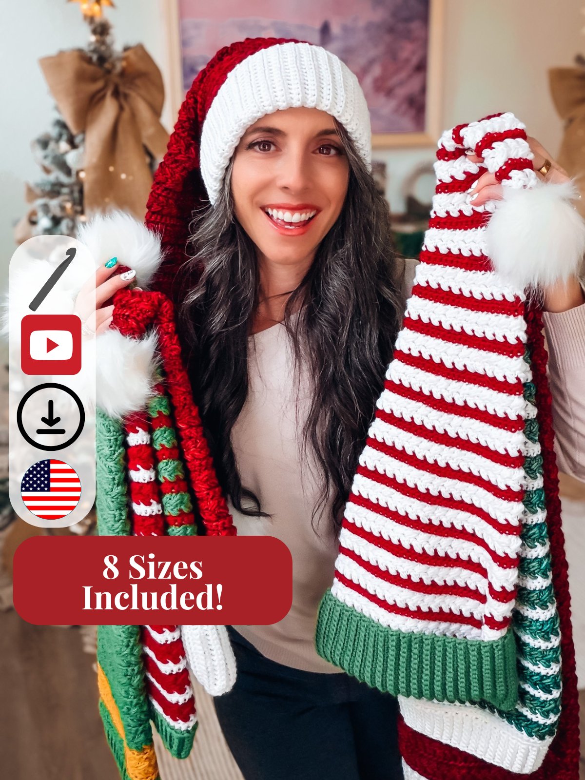 Wheat Stitch™ Crochet Santa & Elf Stocking Hat product image (1)