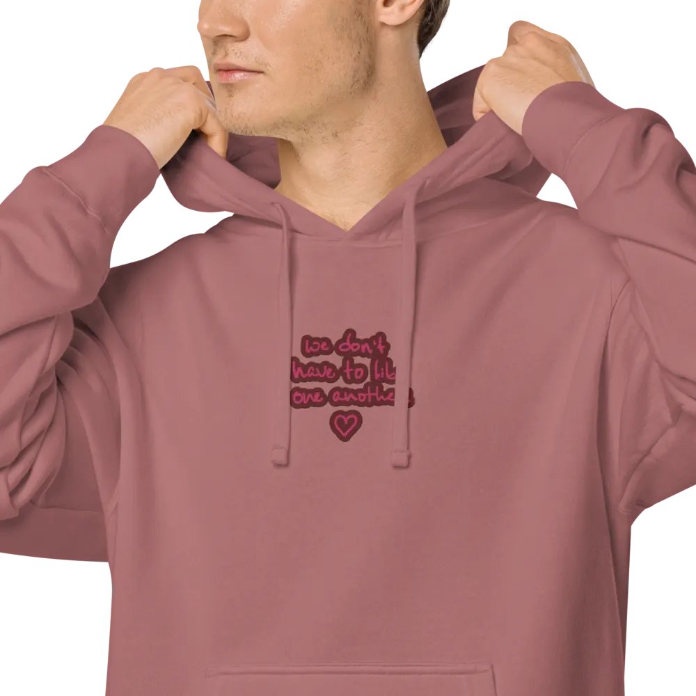 ONE ANOTHER (rose) embroidered pigment hoodie product image (8)