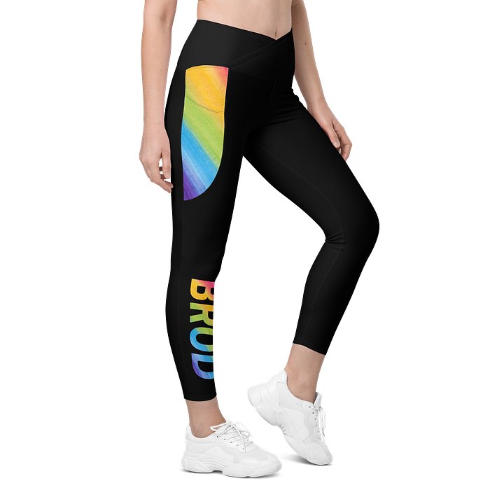 Bród Meaning Pride | Crossover Semi Compression Workout Leggings with Pockets & Sun protection product image (2)