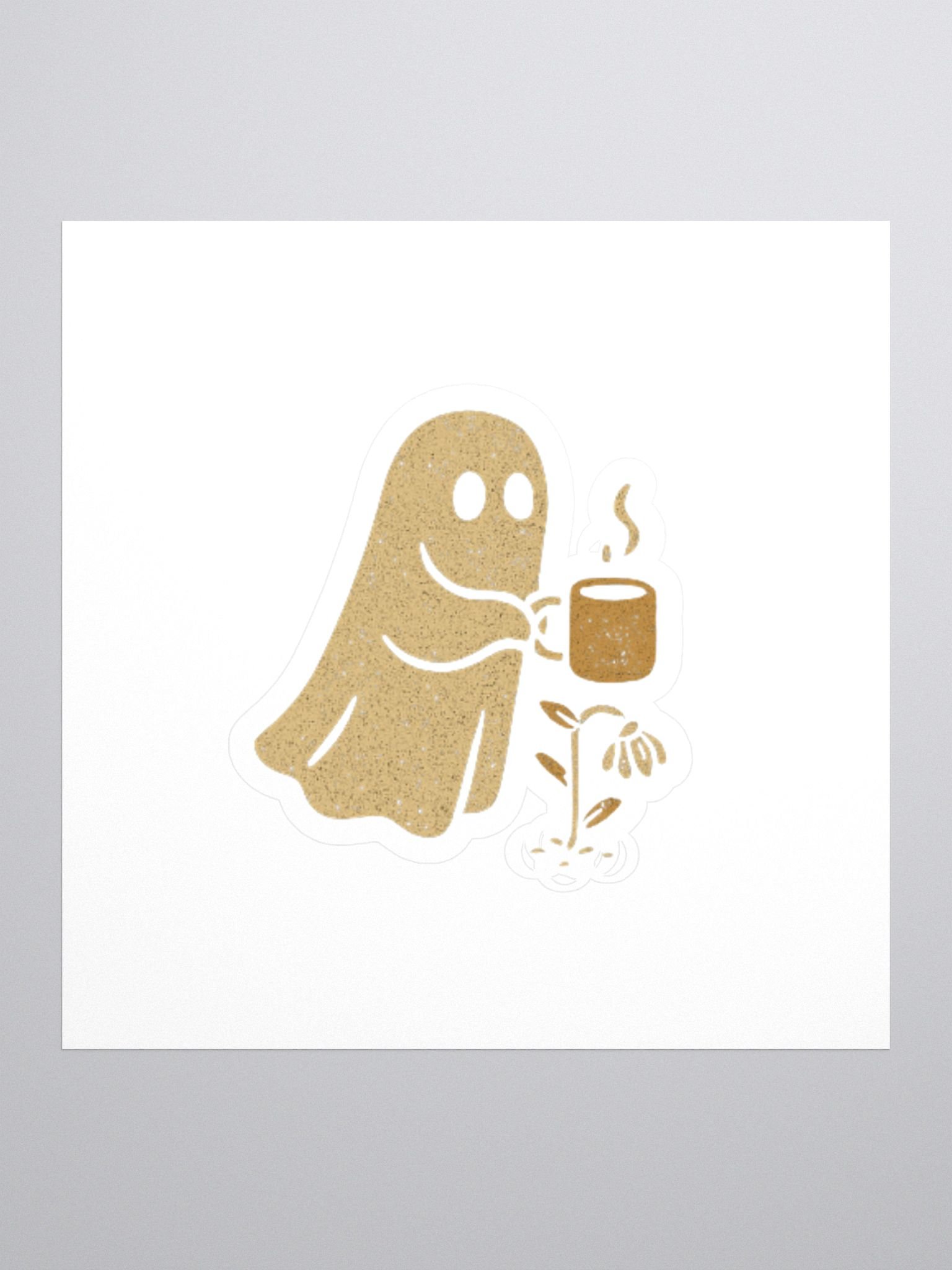 Ghost & Flower Coffee Sticker product image (1)