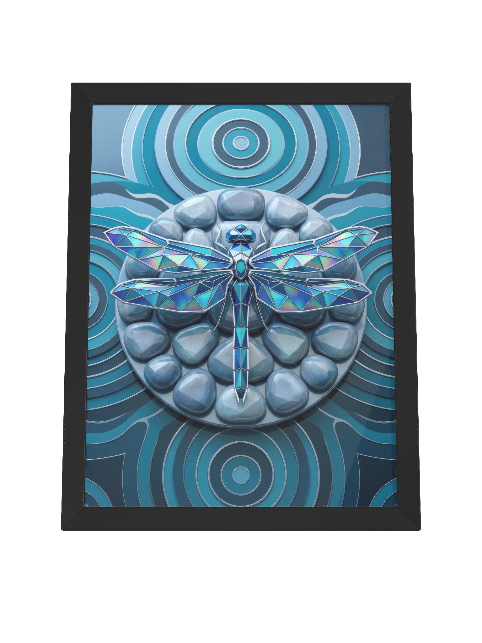 Geometric Dragonfly Framed Poster - Neo-Deco Wall Art product image (4)