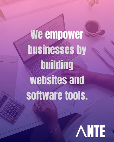 ANTE empowers small business owners and entrepreneurs to turn their dreams into thriving businesses. We build websites, brand...
