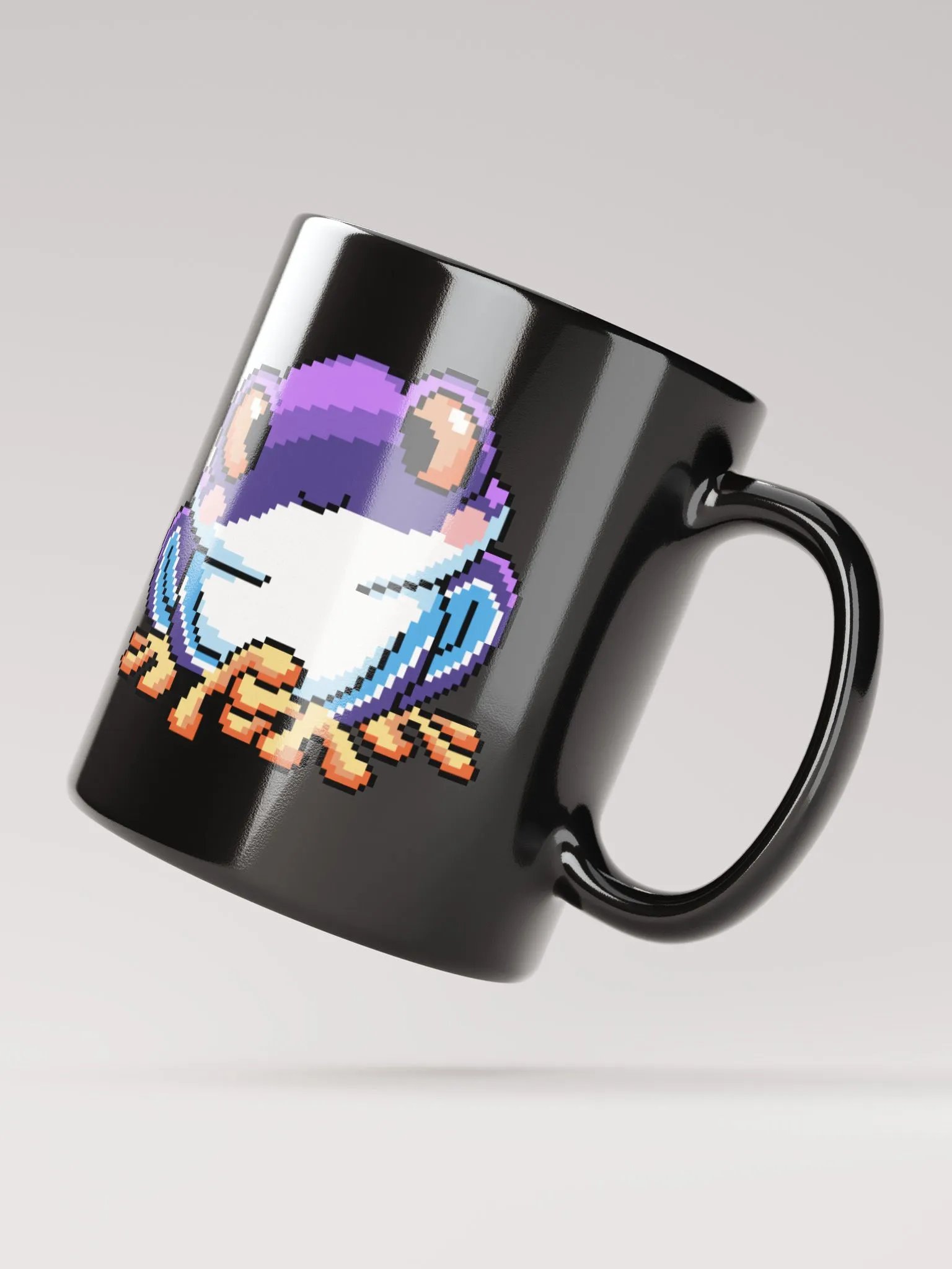 Purple Rip the Frog Black Glossy Mug product image (6)