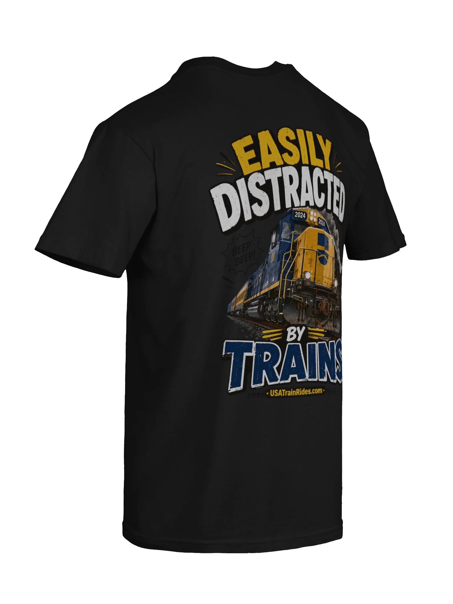 USA Train Rides Easily Distracted By Trains Adult T-Shirt product image (8)