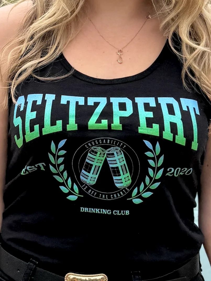 Seltzpert Drinking Club Blue Lagoon Unisex Black Tank Top product image (4)