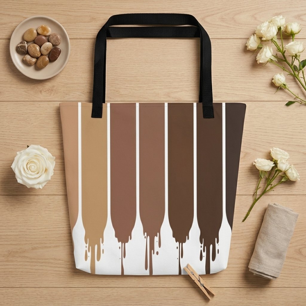 Melanin Stripes Everyday Tote Bag for Black Women product image (4)