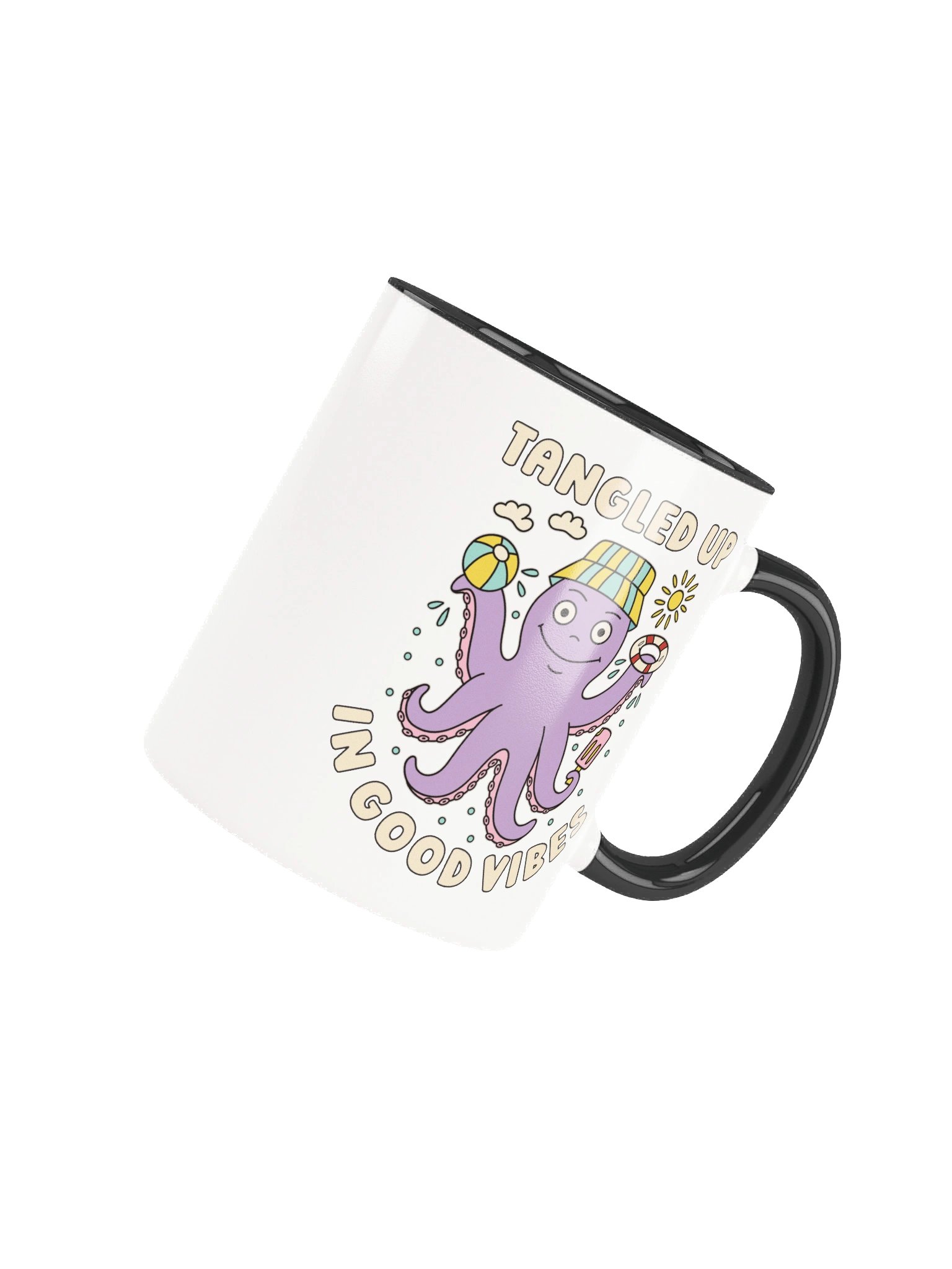 Tangled Up In Good Vibes Cute Silly Funny Octopus Mug product image (4)