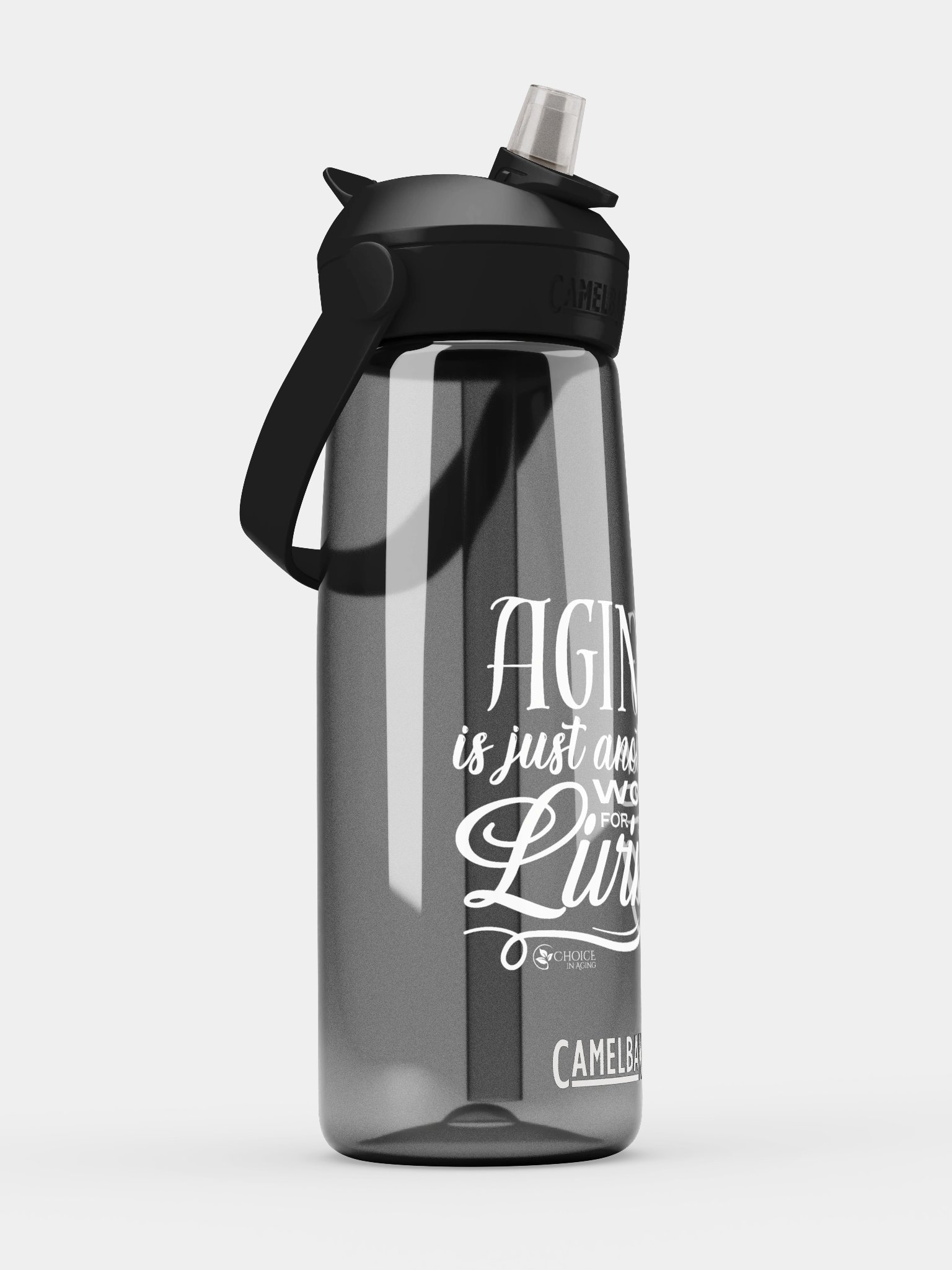 CamelBak Thrive® Flip Straw Water Bottle - "Aging is Just Another Word for Living" product image (3)