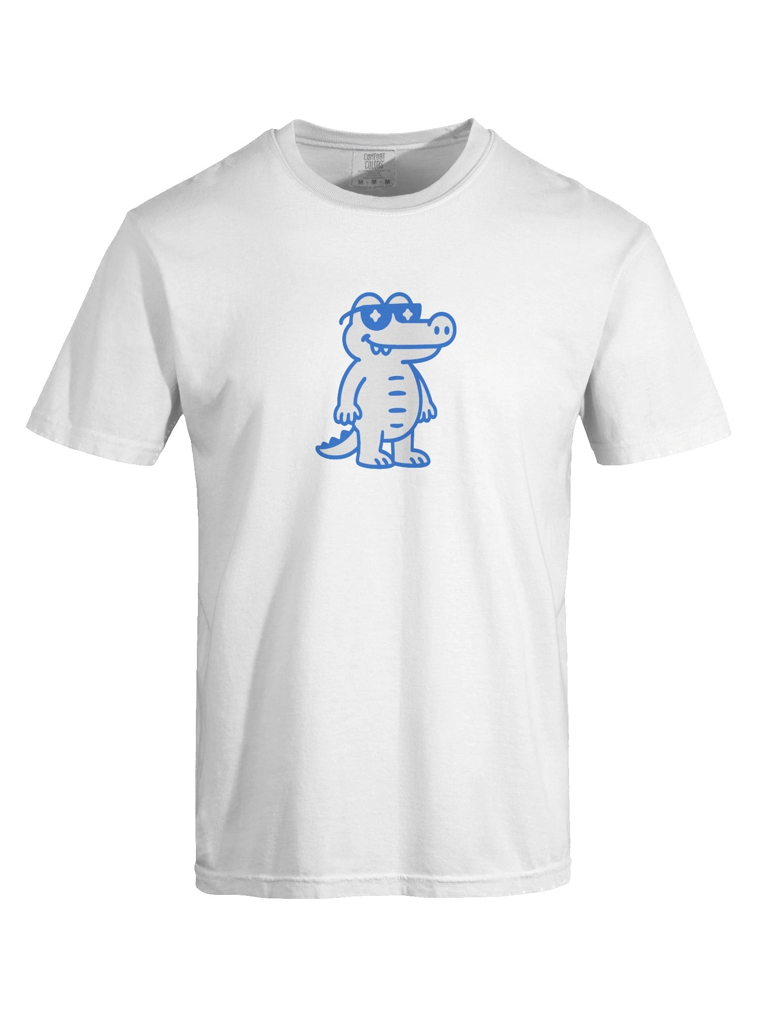 Crocodeth T-Shirt No.1 – White Graphic Tee with Large Blue Crocodile Print product image (24)