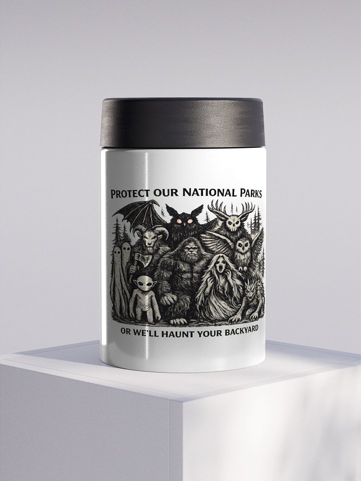 NATIONAL PARK CRYPTIDS STAINLESS STEEL KOOZIE product image (1)