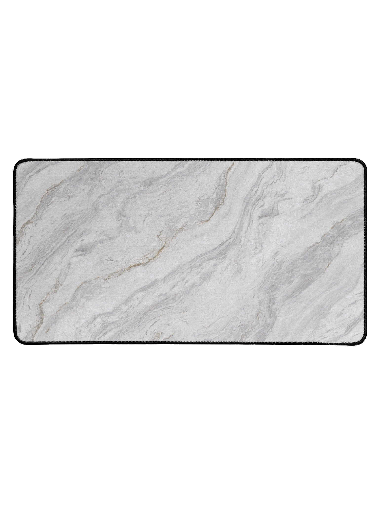 Elegant White Marble Neoprene Desk Mat with Natural Patterns product image (1)