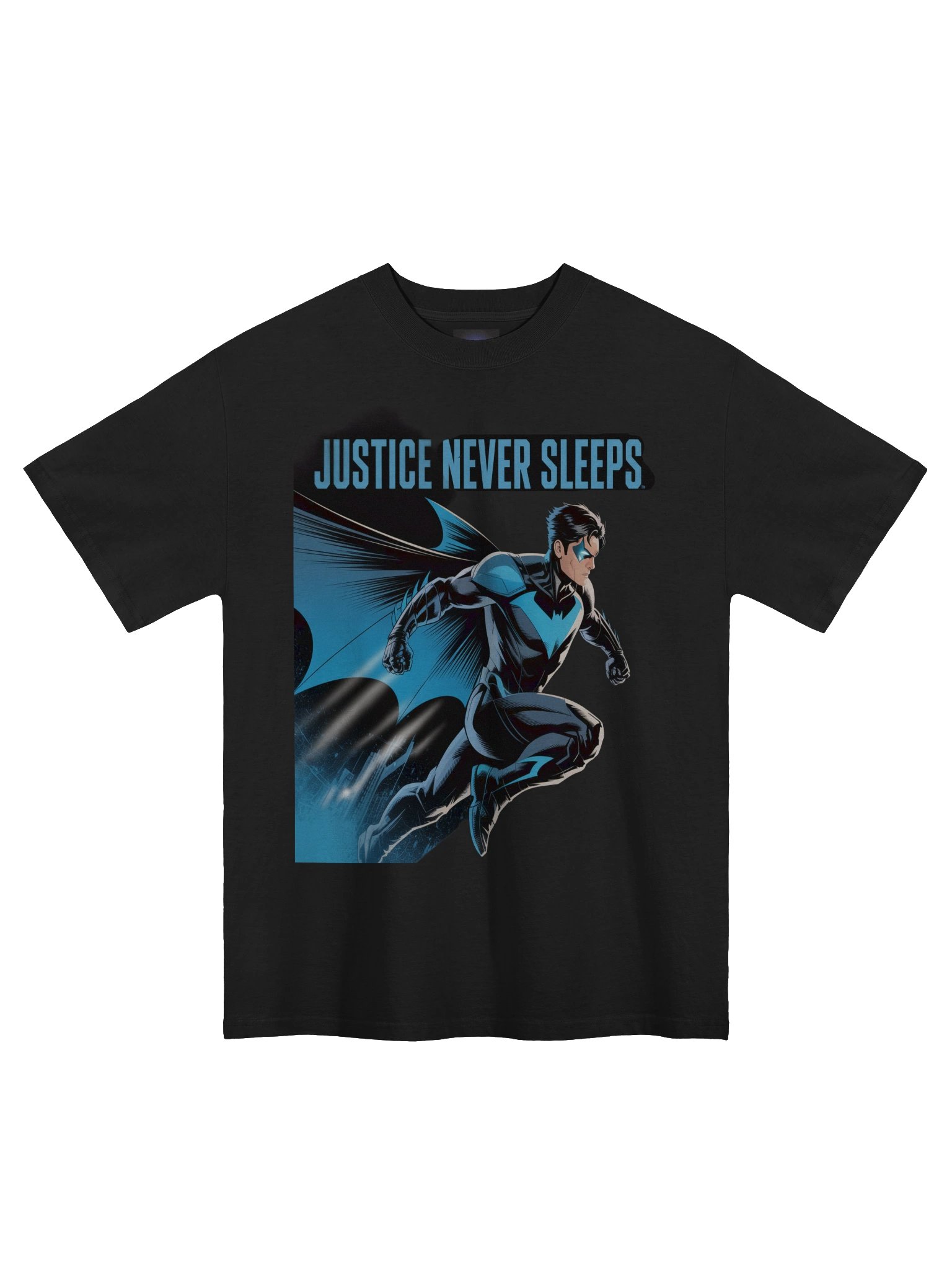 Nightwing Justice Never Sleeps Oversized Faded T-Shirt product image (3)