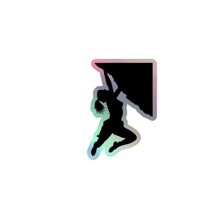girl bouldering holographic sticker product image (1)