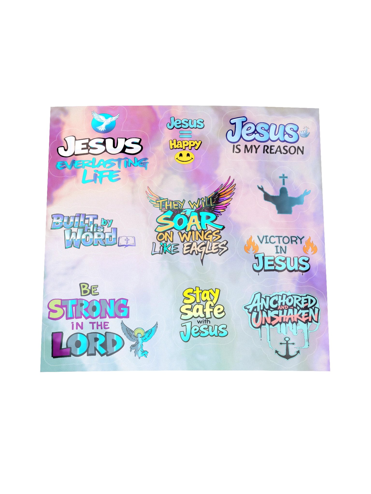 They Will Soar Bible Verse Holographic Sticker Sheet product image (1)