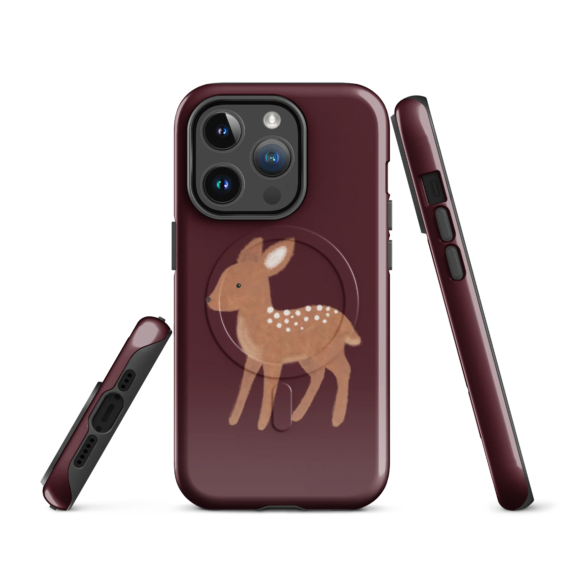 Fawn Deer Burgundy MagSafe® iPhone Case product image (5)