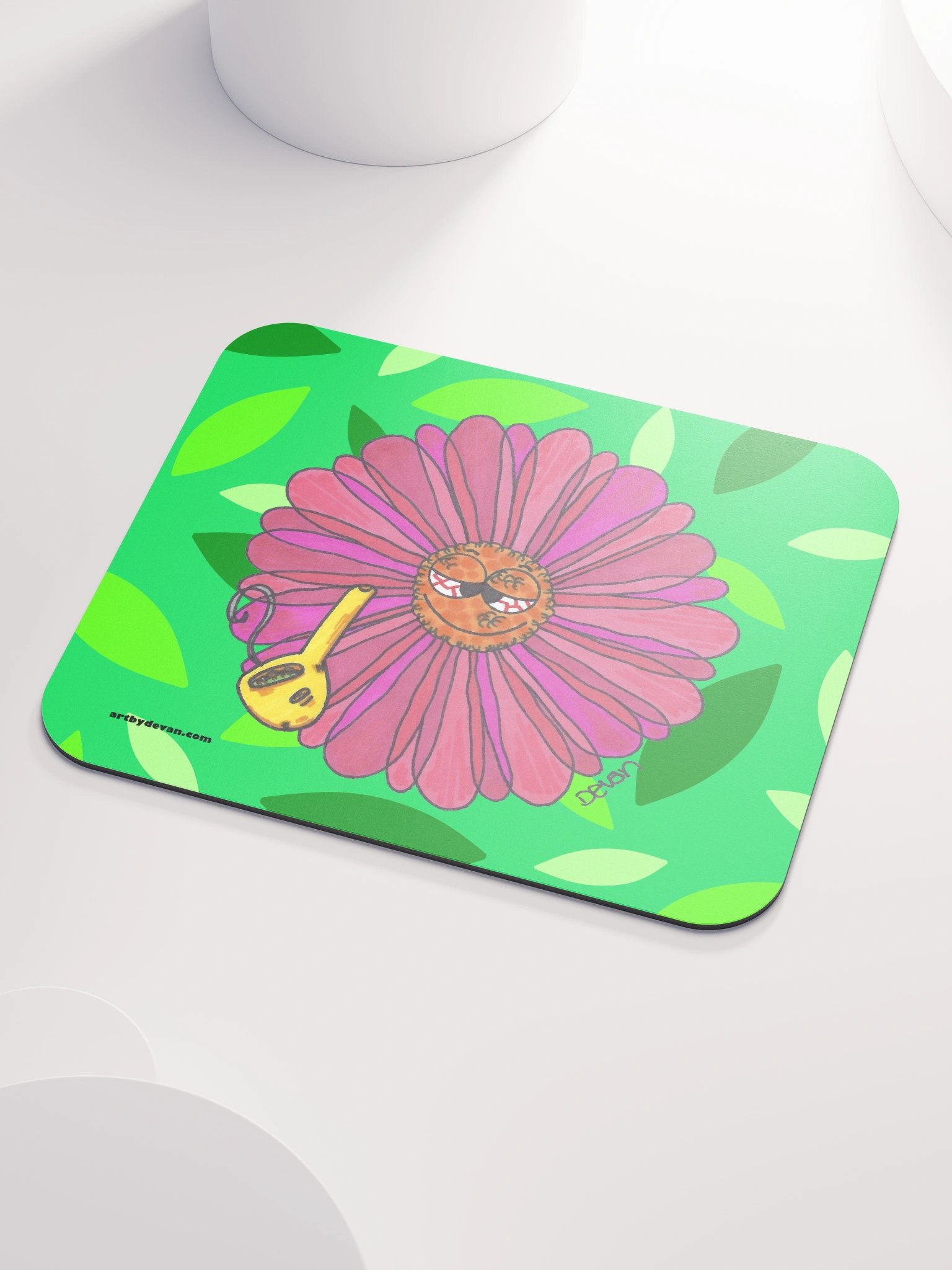 Pink Stoner Flower Mousepad product image (3)