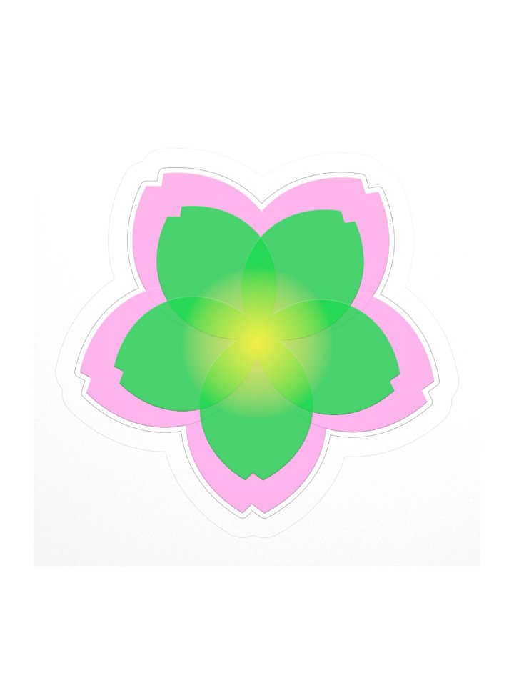 Deep Serenity Sakura Sticker in Green product image (1)