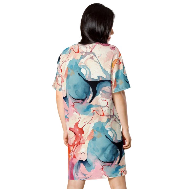 Fluid Swirls Watercolor T-Shirt Dress product image (2)