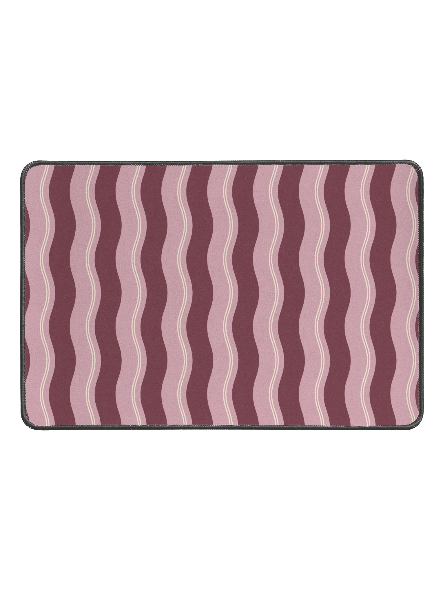 Rose Ribbon Desk Mat — Pink & Burgundy Stripes product image (1)
