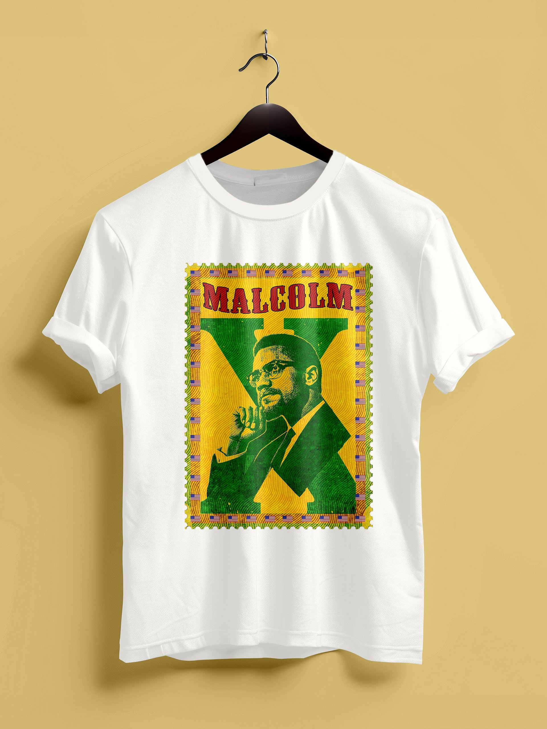 Malcolm X vintage postage stamp tee product image (1)