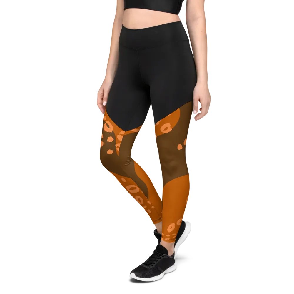 Orange Safari Chic Compression Leggings product image (8)