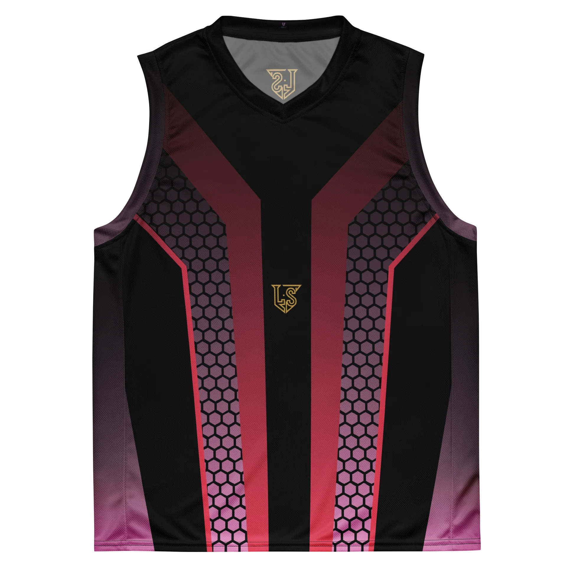 No Cap Black and Burgundy Abstract Sleeveless Pattern Design product image (2)