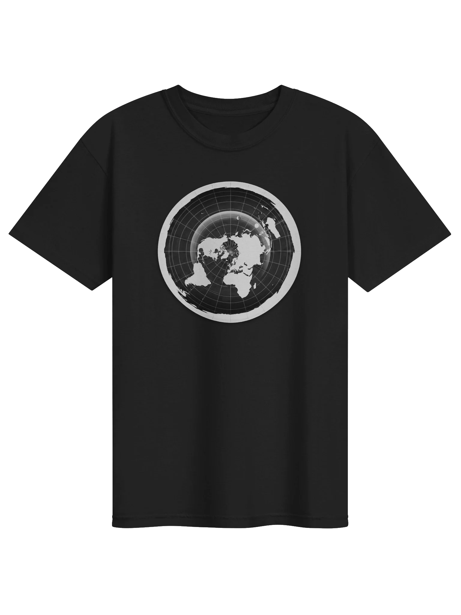 Flat Earth Map in black