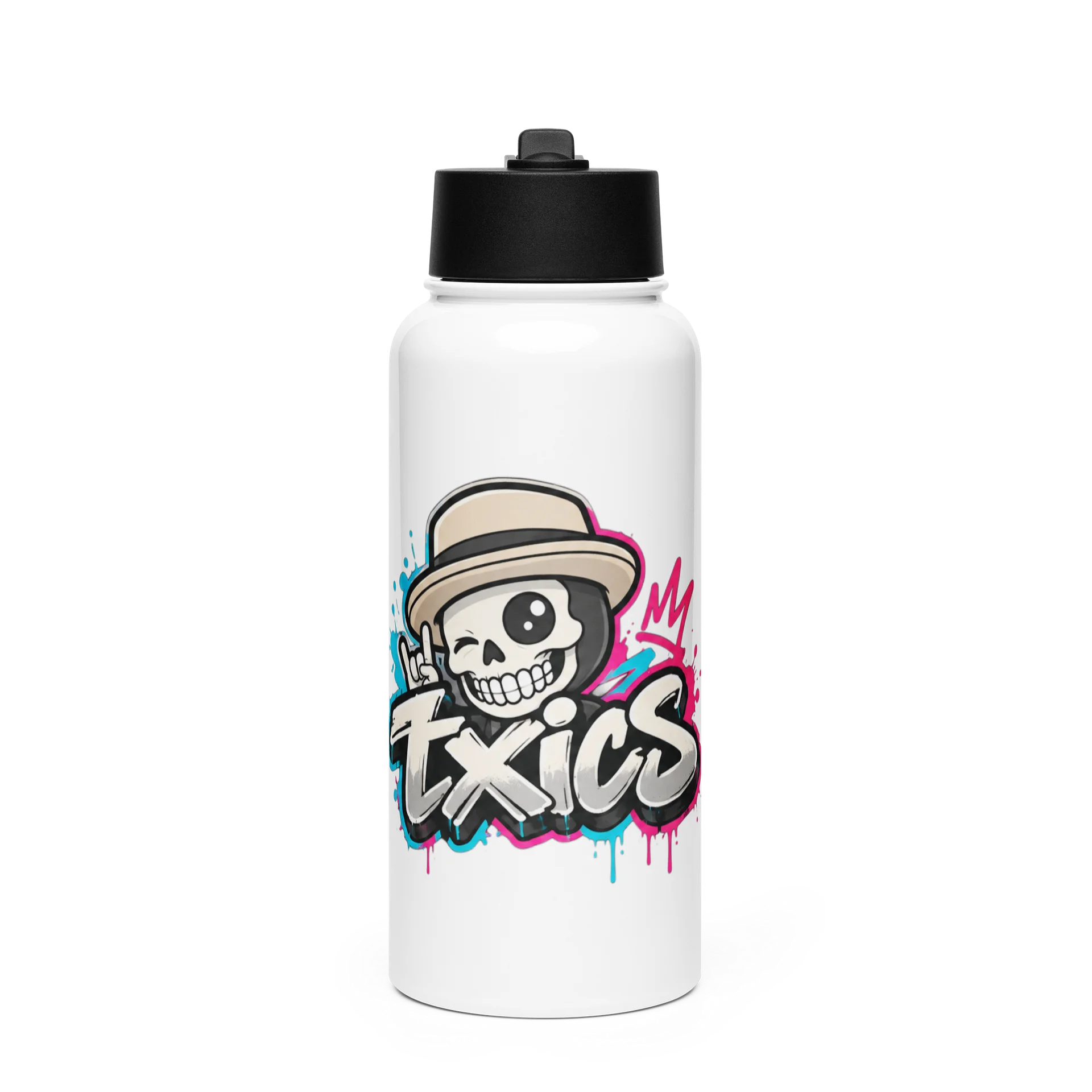 txics Graffiti Skull Water Bottle