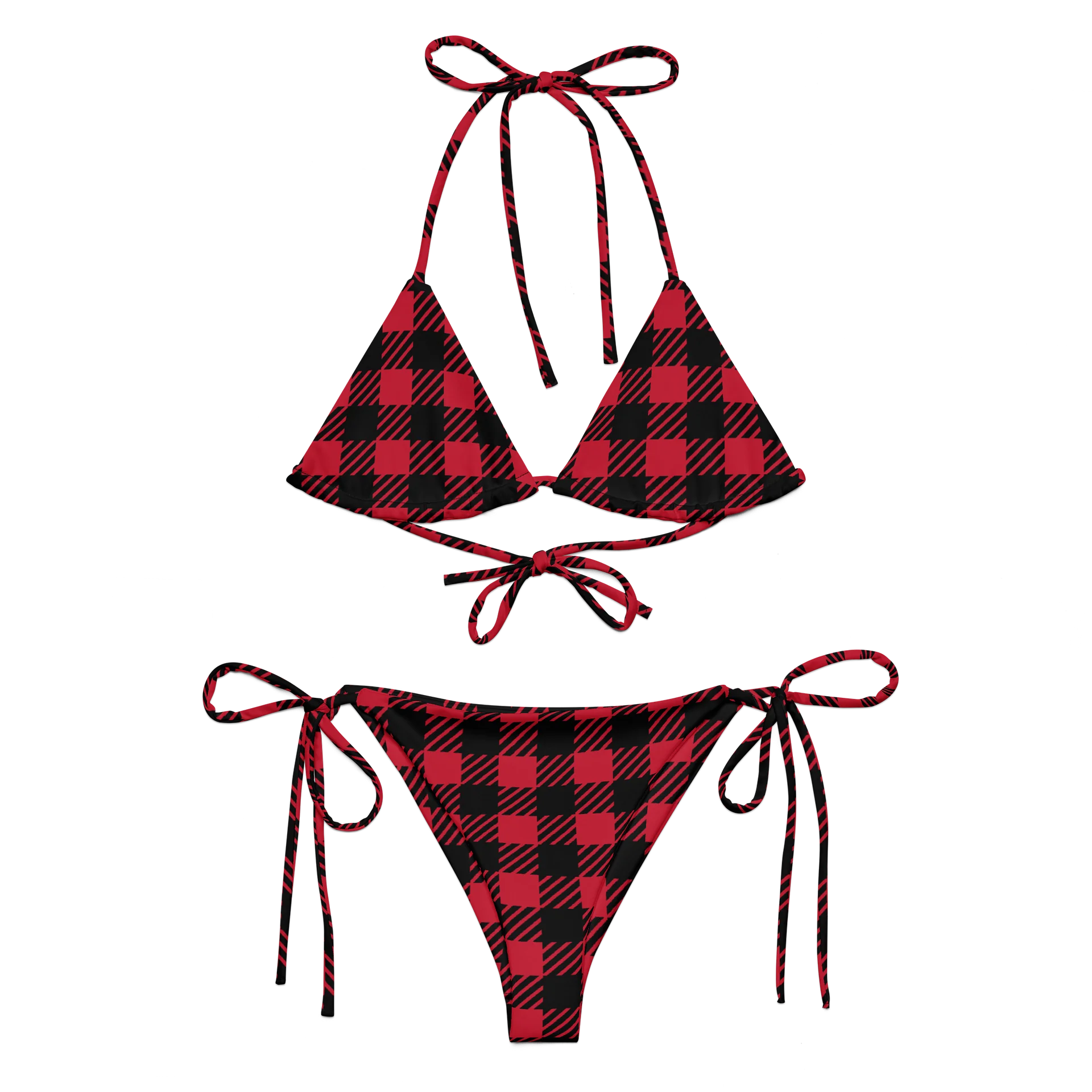 Red Plaid String Bikini product image (3)