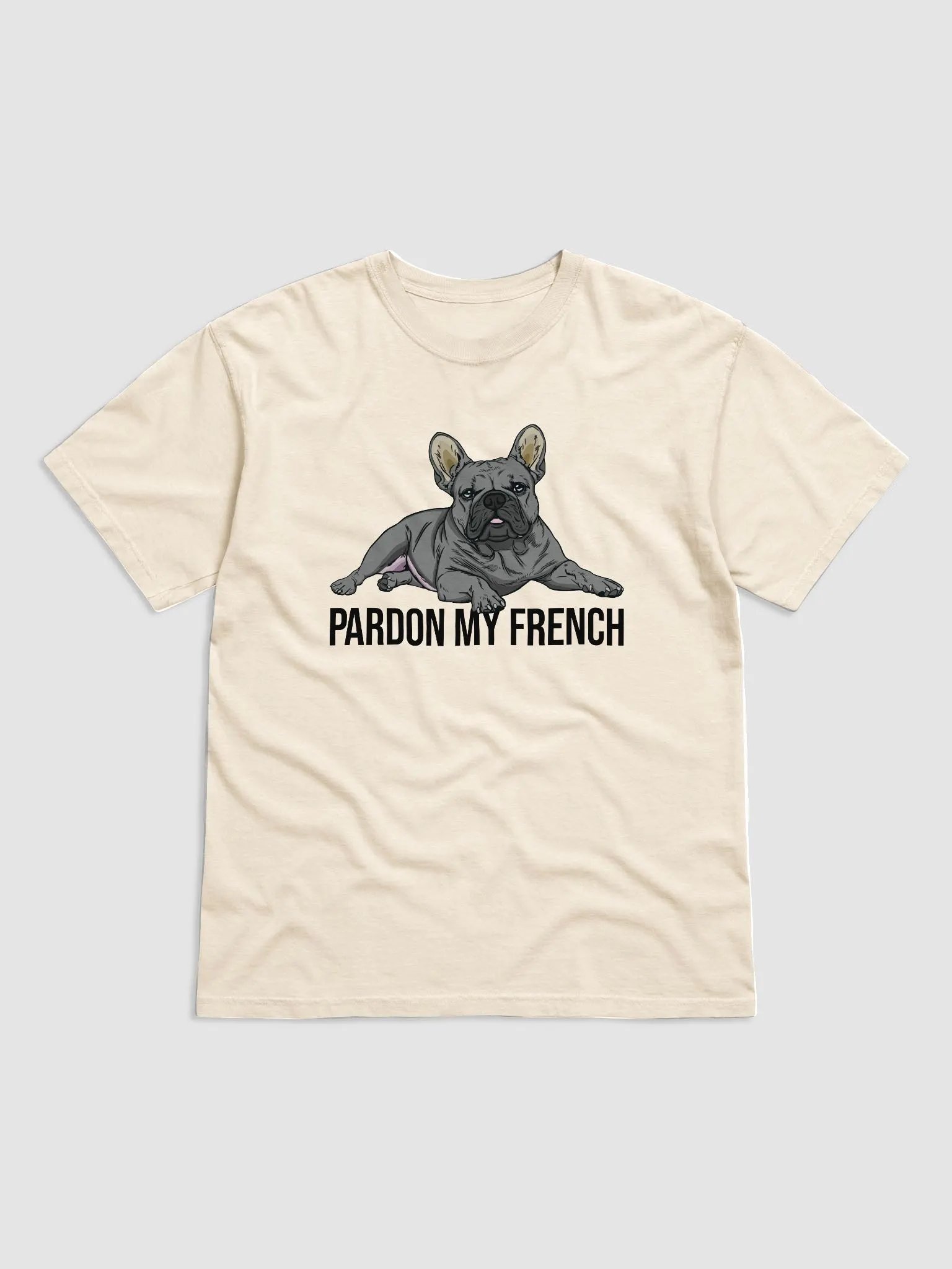 Pardon My French T-Shirt of a French Bulldog(Blue) | Funny T-Shirt for Frenchie Owners product image (1)