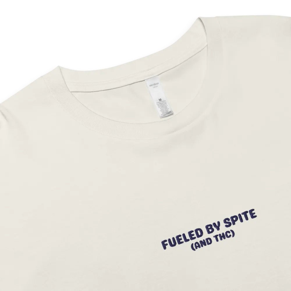 FUELED BY SPITE (navy thread) embroidered cotton crop top product image (8)