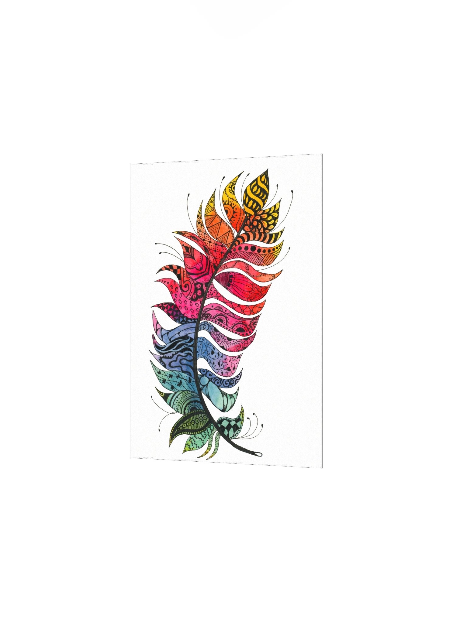 Vibrant Zentangle Feather Print product image (11)