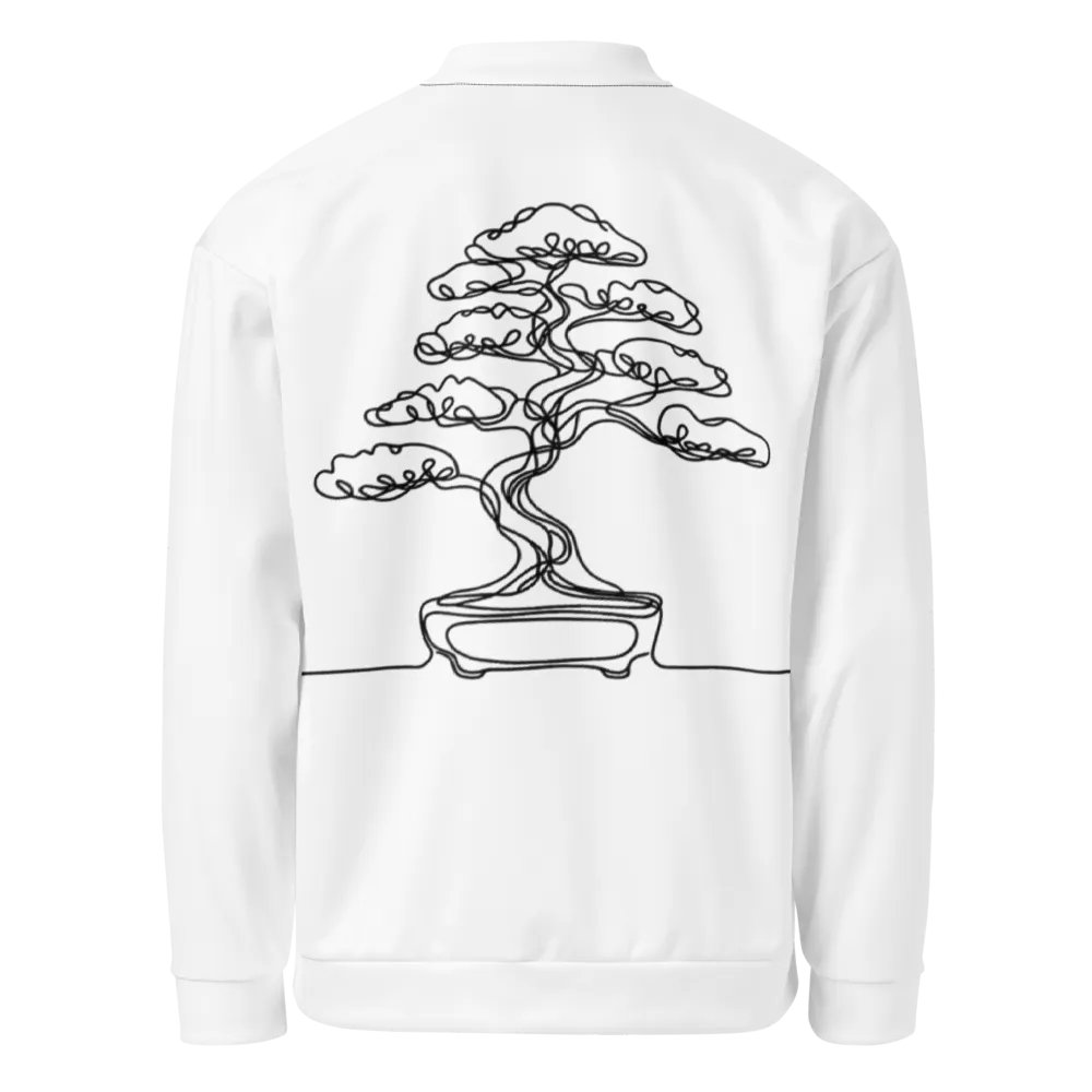 Bonsai Tree Line Art Design Bomber Jacket product image (1)