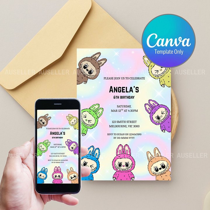 Labubu Birthday Invitation product image (1)