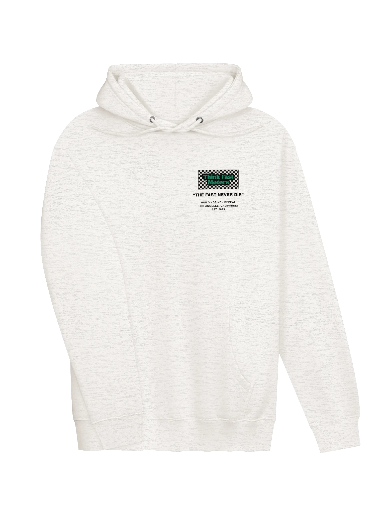 Think Fast “The Fast Never Die Hoodie” - Oatmeal Heather product image (3)