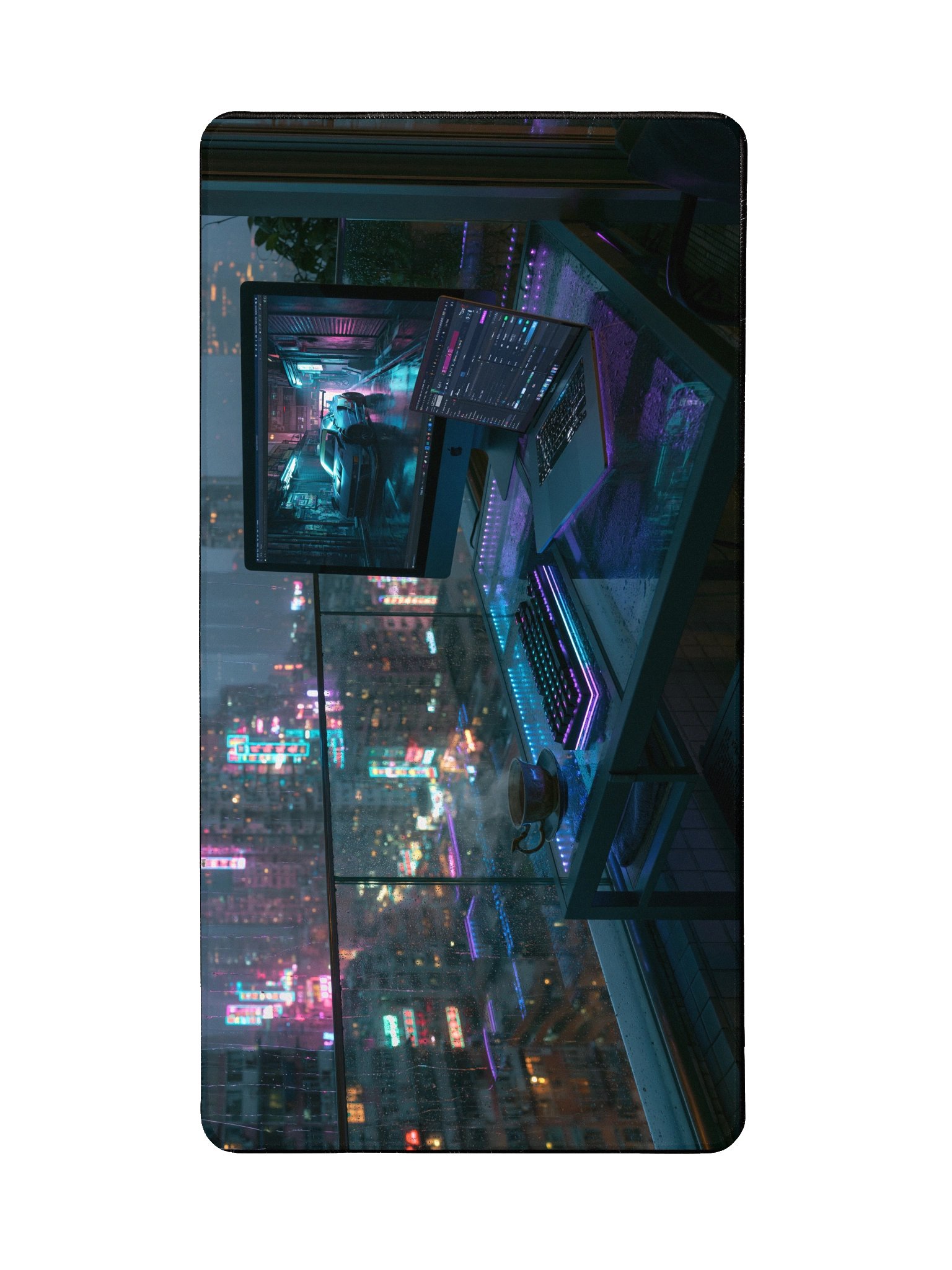 Neon Balcony Midnight Desk Mat product image (2)