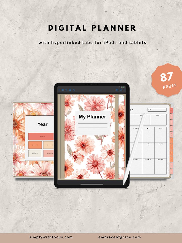 Faith‑Inspired Digital Planner for Everyday Organization (Pink Floral Edition) product image (2)