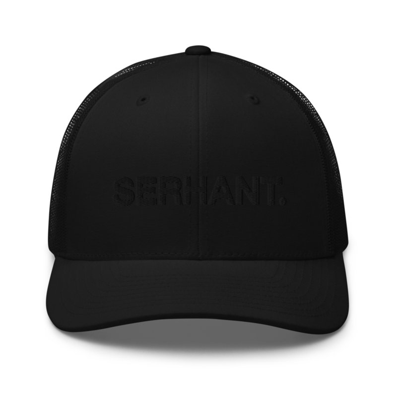 SERHANT. Black Trucker Hat with Black Embroidery product image (1)