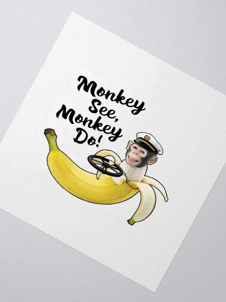 Whimsical Monkey in Banana Sticker - Perfect for Laptops, Cars, and More! product image (2)