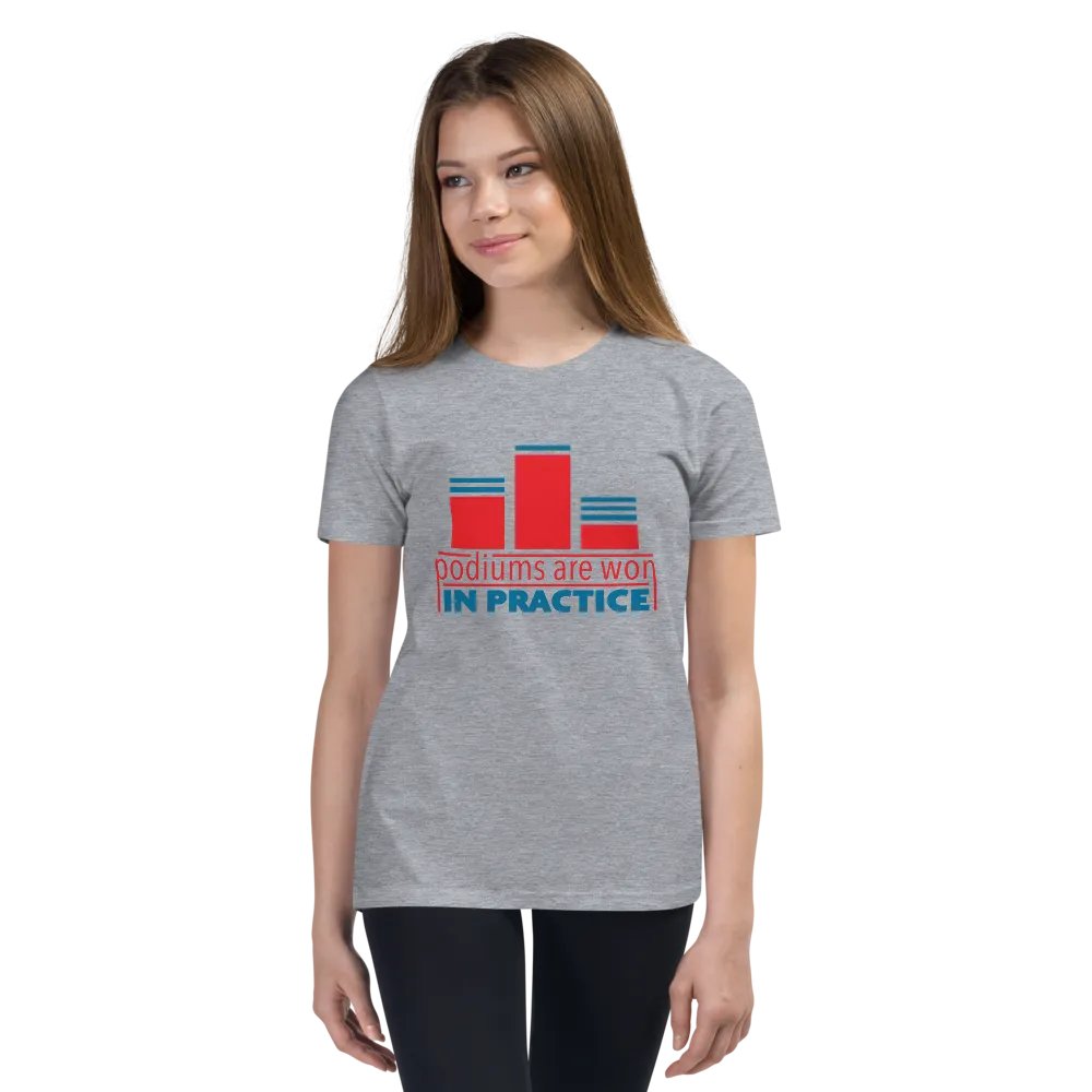 Podiums Are Won In Practice Kids Tee: Orange & Blue product image (3)