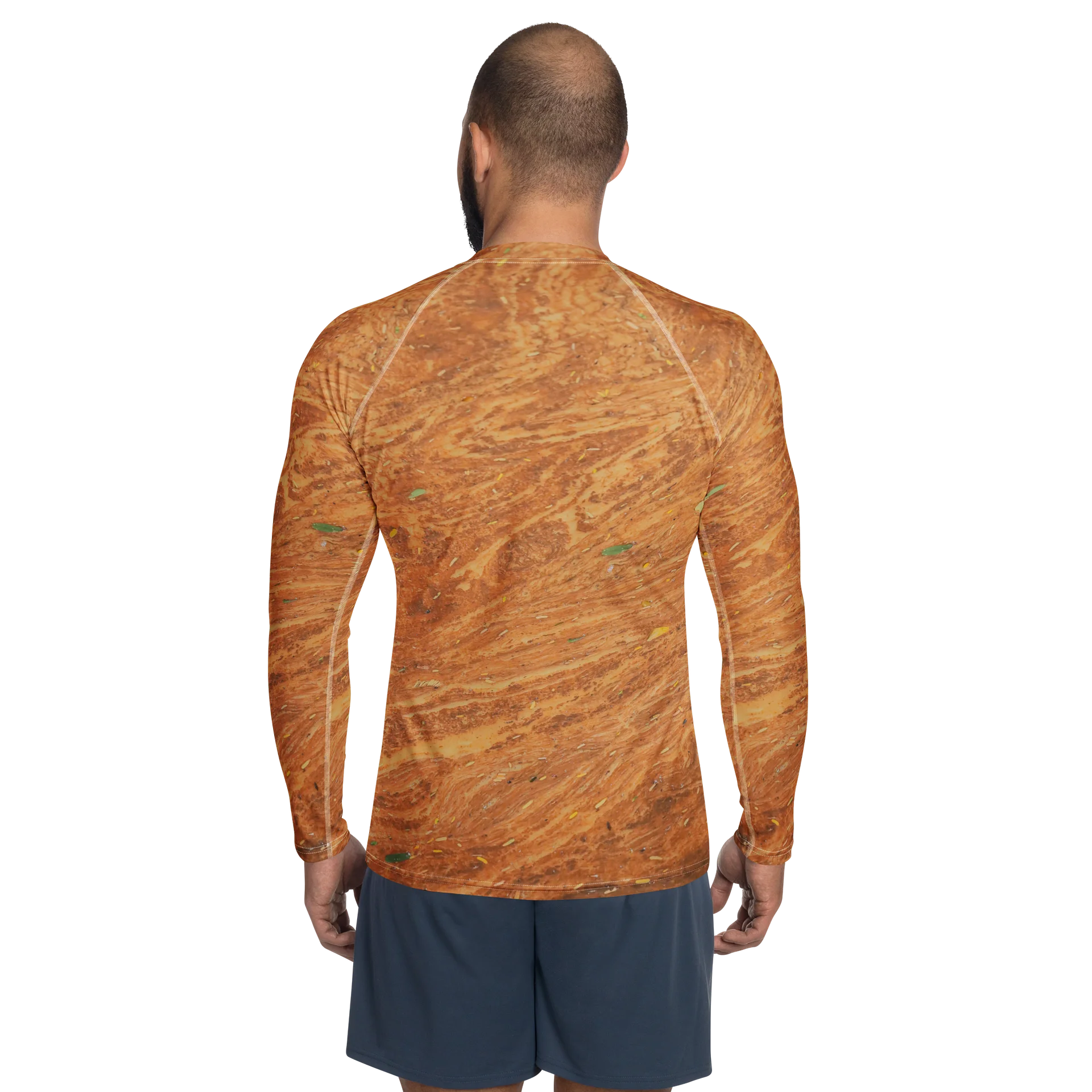 Terracotta Tea All-Over Print Men's Warm Earth Long Sleeve Rash Guard product image (2)