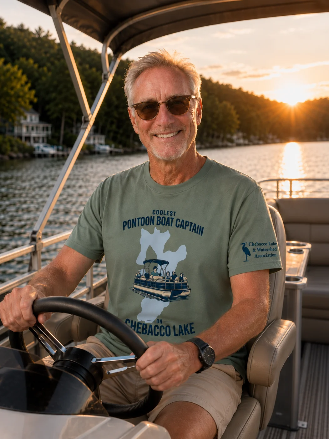 Coolest Pontoon Boat Captain on the Lake Tee
