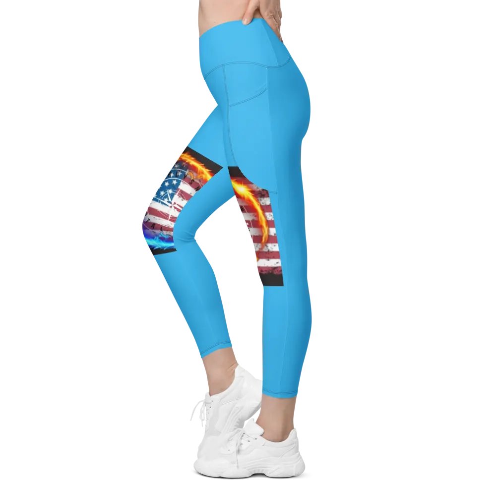 Leggings w pockets deep sky blue product image (3)