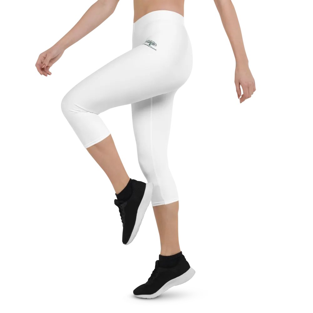 Graphic Grove Women's White Capri Leggings - Tree Design product image (4)