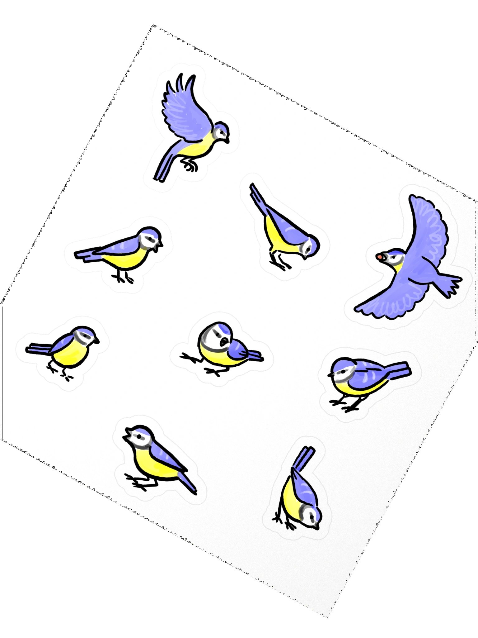 cute blue tit stickers product image (2)
