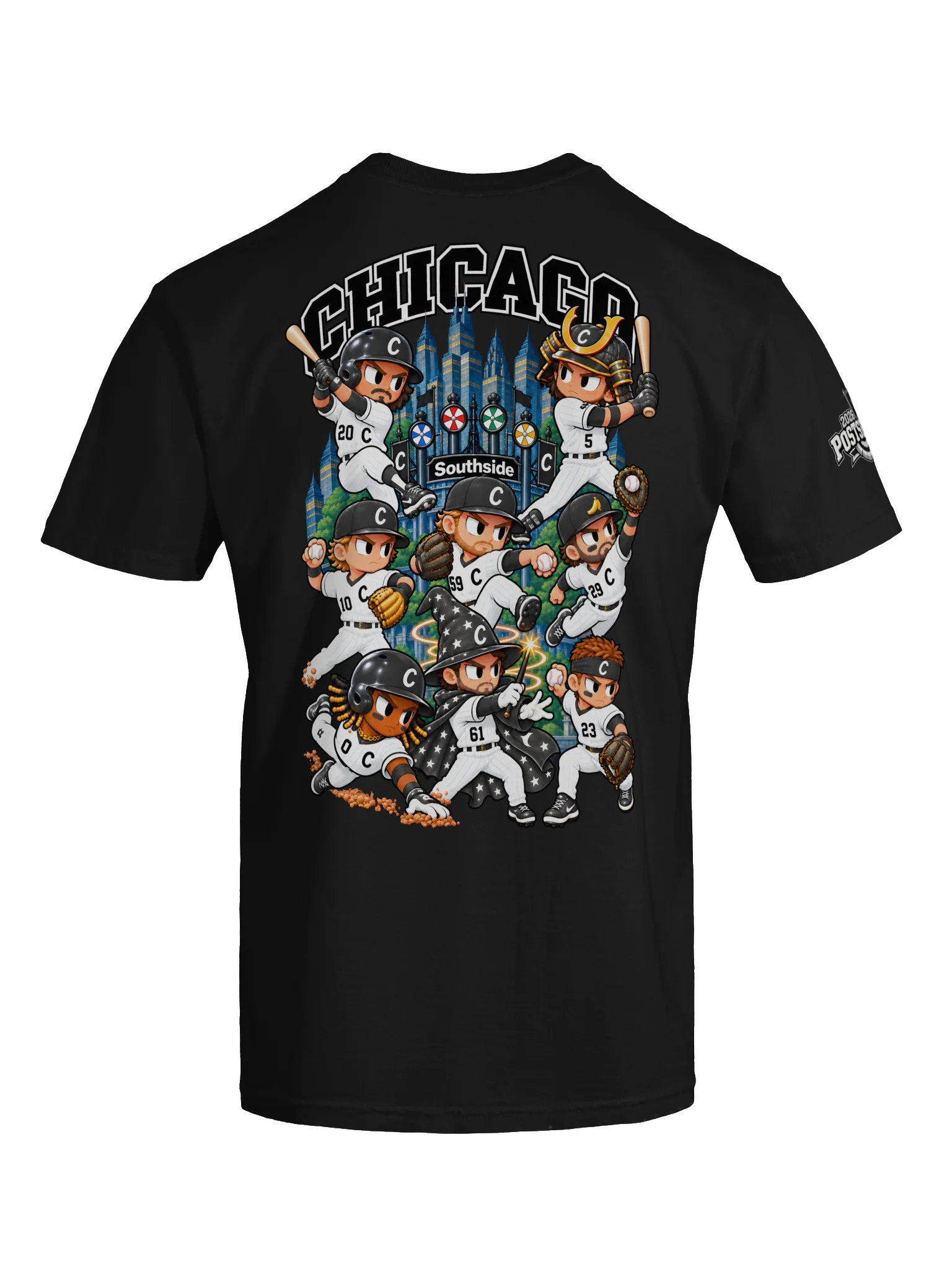 Chicago Southside Baseball 2026 "Postseason" Animated Player Back Print T-Shirt product image (11)