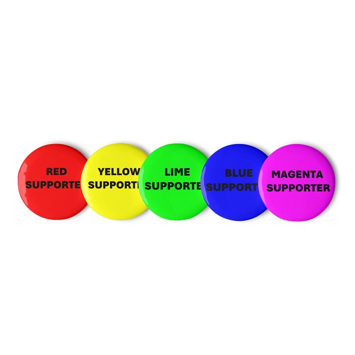 Spporter Pin Badge (RED, YELLOW, LIME, BLUE, MAGENTA) product image (1)