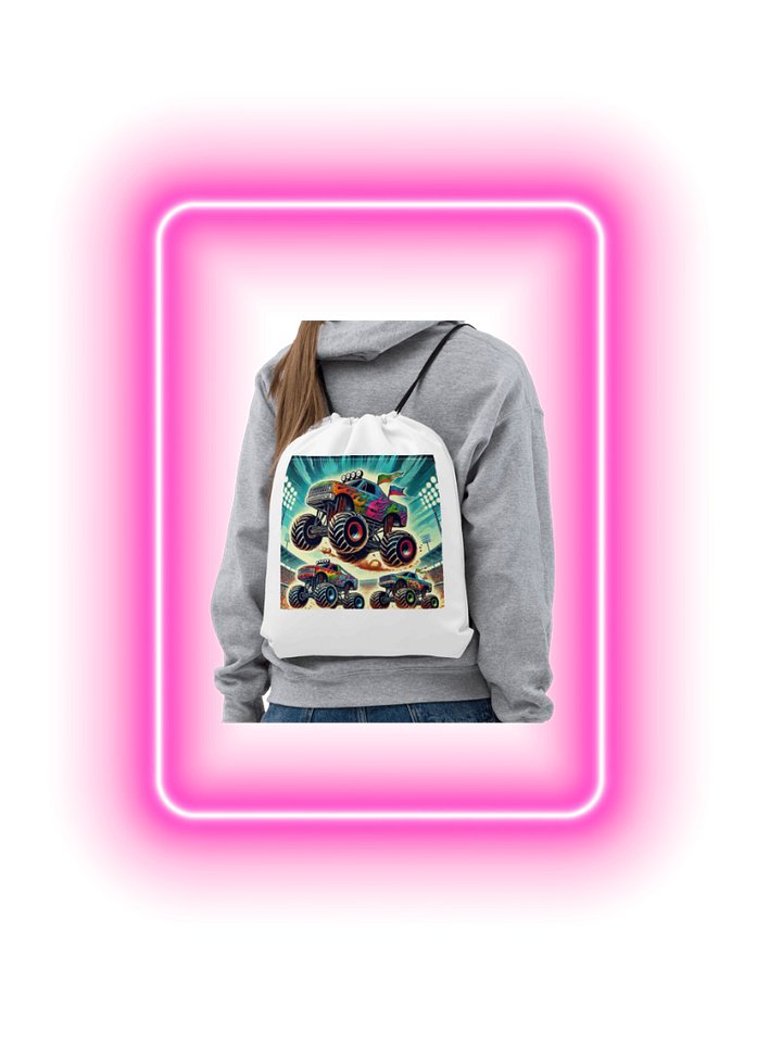 Monster Truck Madness Drawstring Bag product image (1)
