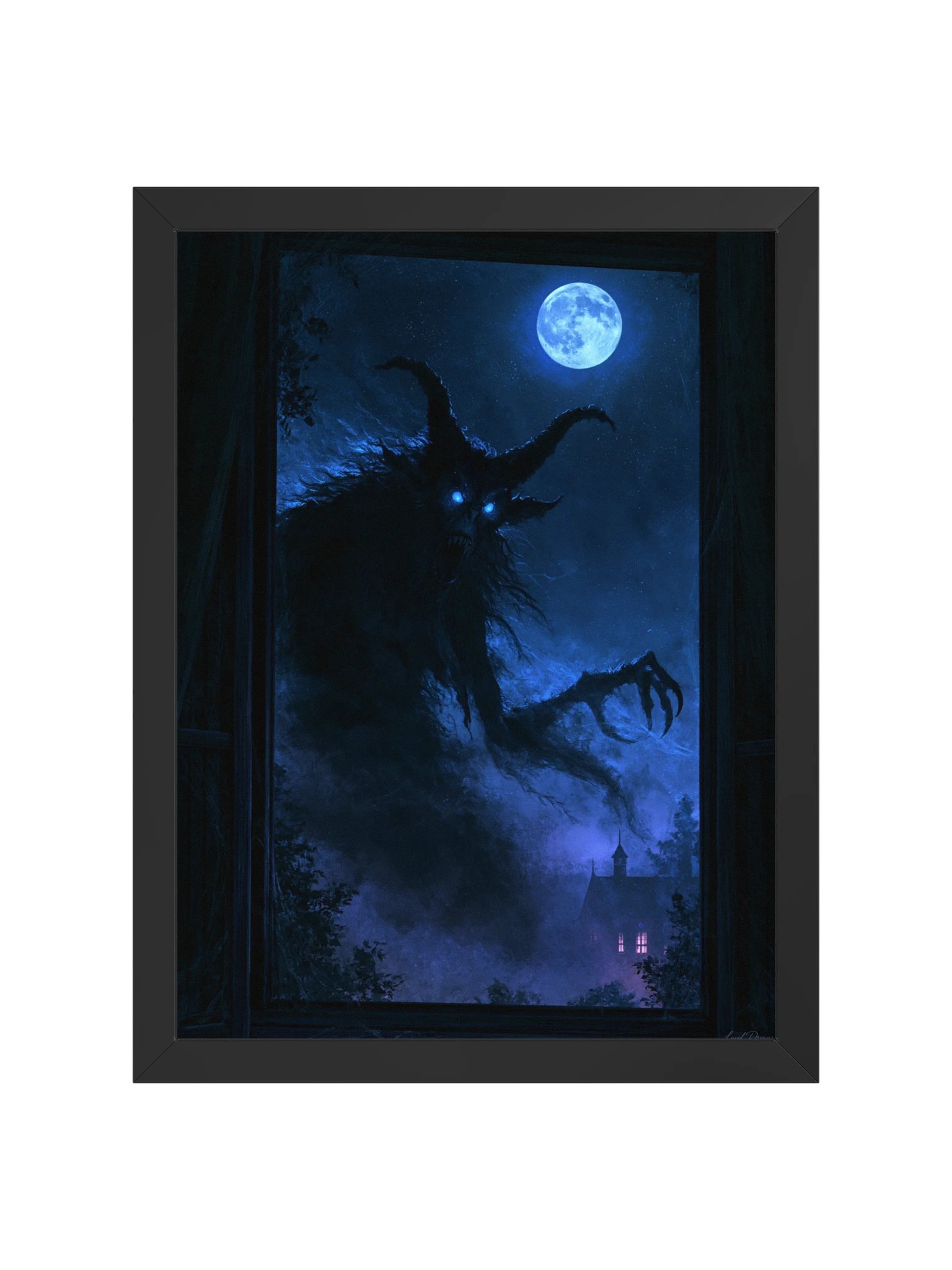 Window Creature Framed Art Print — The Visitor at the Window product image (5)